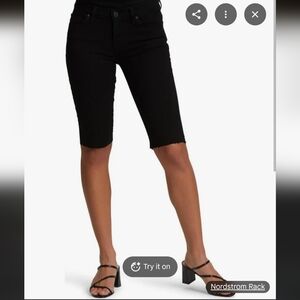 Hudson Jeans Women's Navy Denim Knee Mid Rise Cutoff Shorts